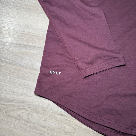 BYLT Premium Basics Performance Drop Cut Long Sleeve Shirt 2XL‎ Men's Top Purple - Picture 2 of 6
